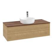 V&B Waschtischunterschrank ohne Frontstruktur, mit Beleuchtung Antao 120x36x50cm, HL, WBP w. wal, hon. Oa