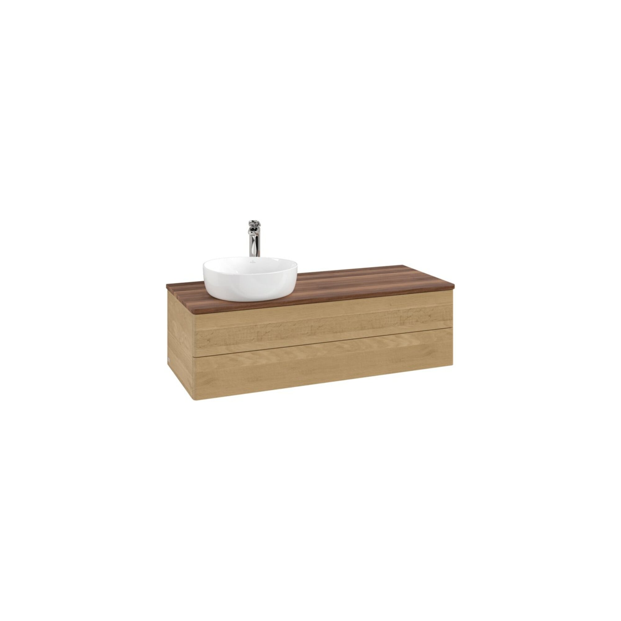 V&B Waschtischunterschrank ohne Frontstruktur, mit Beleuchtung Antao 120x36x50cm, HL, WBP w. wal, hon. Oa ; Villeroy & Boch