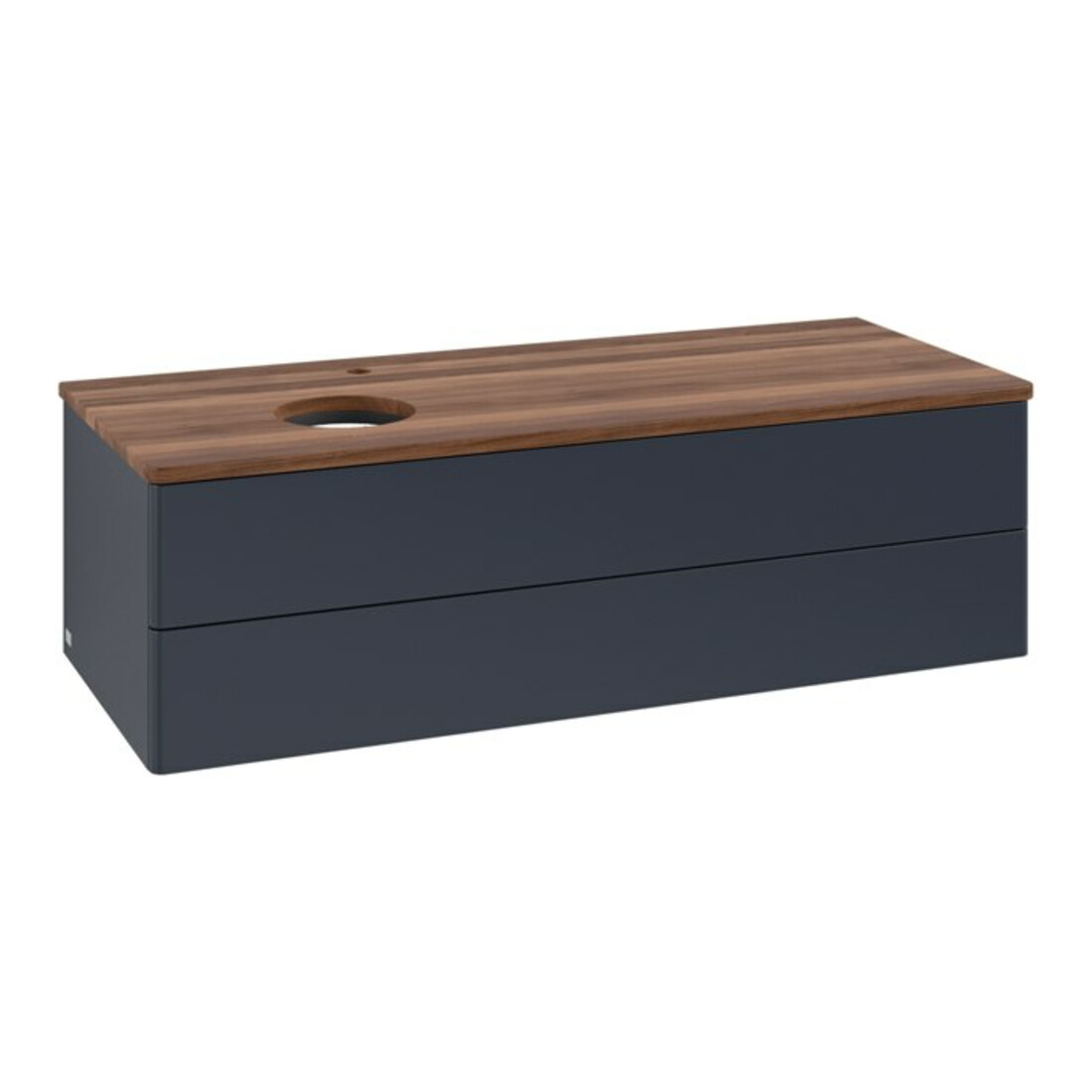 V&B Waschtischunterschrank ohne Frontstruktur, mit Beleuchtung Antao 120x36x50cm, HL, WBP w wal, md bl. m Lac