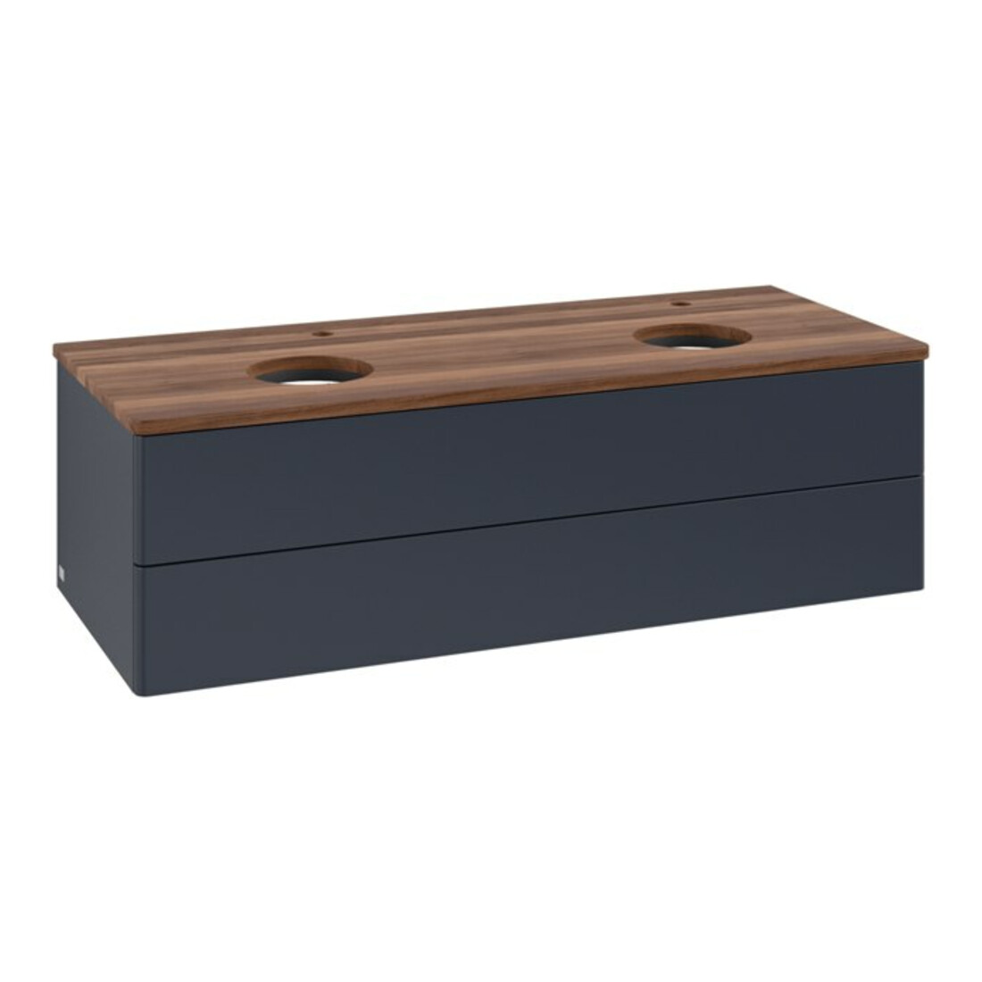 V&B Waschtischunterschrank ohne Frontstruktur, mit Beleuchtung Antao 120x36x50cm, HL, WBP w wal, md bl. m Lac