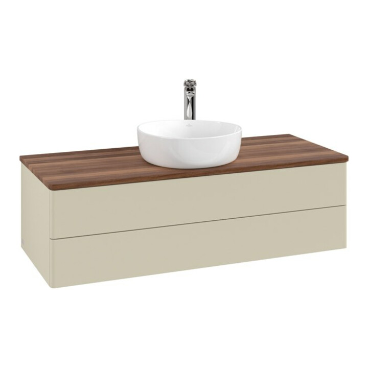 V&B Waschtischunterschrank ohne Frontstruktur, mit Beleuchtung Antao 120x36x50cm, HL, WBP w. wal, si Gr m Lac
