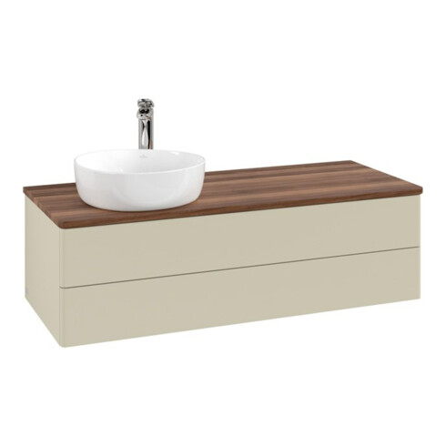 V&B Waschtischunterschrank ohne Frontstruktur, mit Beleuchtung Antao 120x36x50cm, HL, WBP w. wal, si Gr m Lac