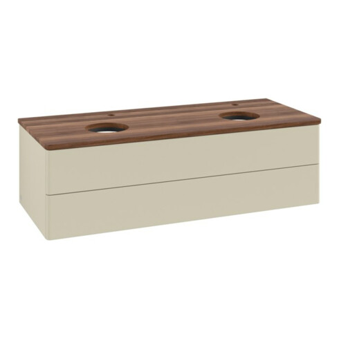 V&B Waschtischunterschrank ohne Frontstruktur, mit Beleuchtung Antao 120x36x50cm, HL, WBP w. wal, si Gr m Lac