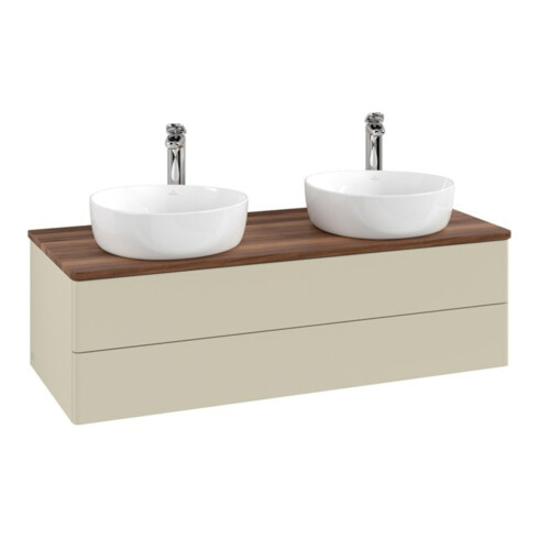 V&B Waschtischunterschrank ohne Frontstruktur, mit Beleuchtung Antao 120x36x50cm, HL, WBP w. wal, si Gr m Lac