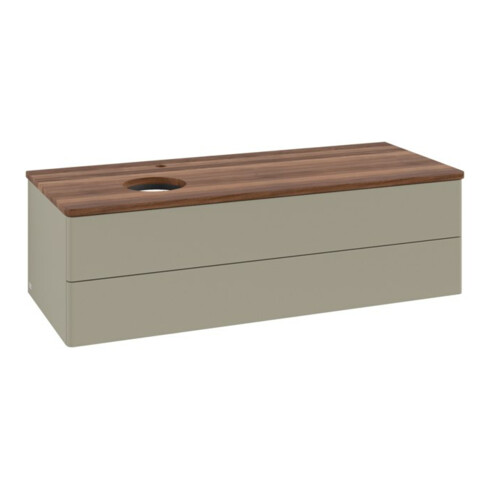 V&B Waschtischunterschrank ohne Frontstruktur, mit Beleuchtung Antao 120x36x50cm, HL, WBP w wal, st. Gr m Lac