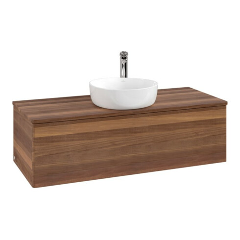 V&B Waschtischunterschrank ohne Frontstruktur, mit Beleuchtung Antao 120x36x50cm, HL, WBP w. wal, w. wal