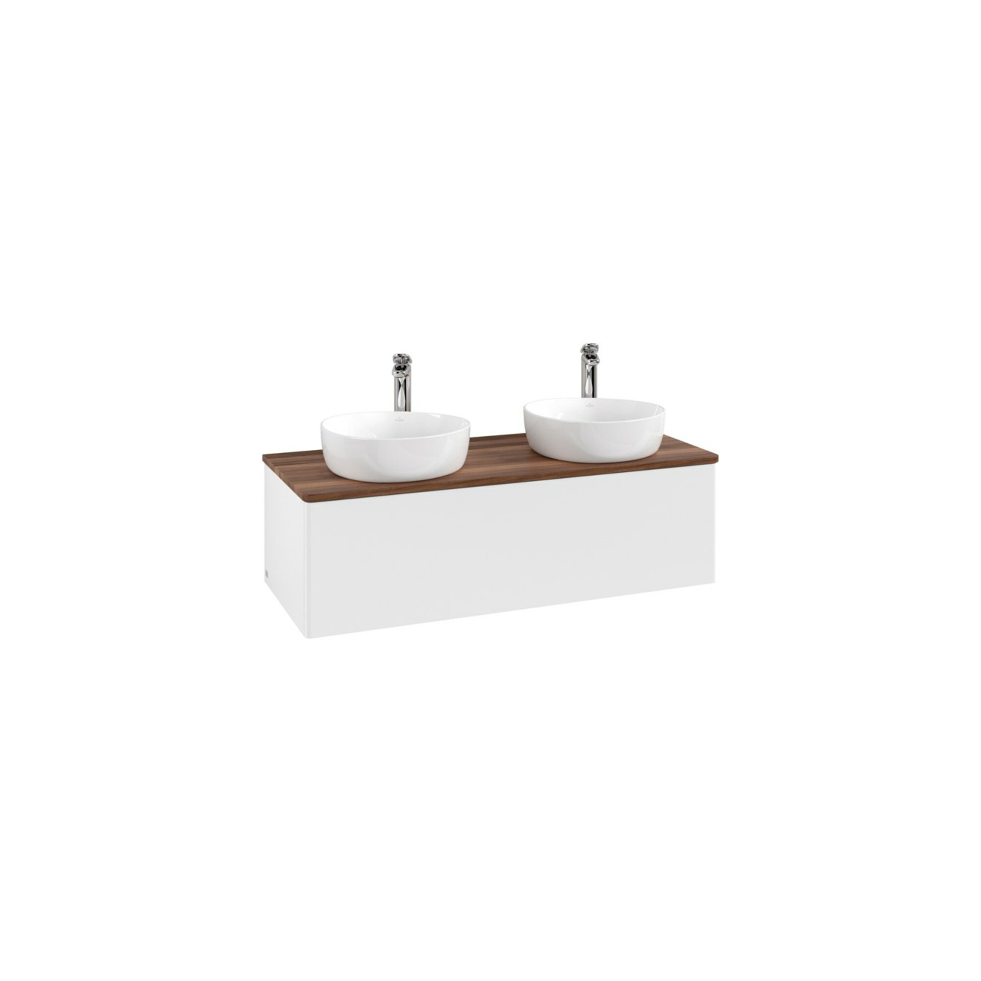 V&B Waschtischunterschrank ohne Frontstruktur, mit Beleuchtung Antao 120x36x50cm, HL, WBP w. wal, wh. m Lac ; Villeroy & Boch