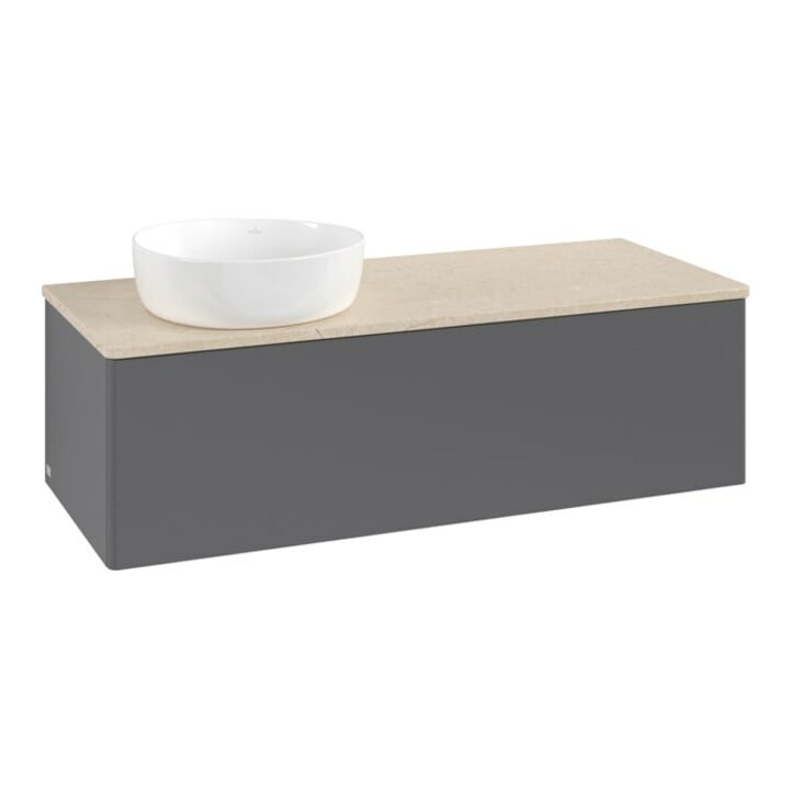 V&B Waschtischunterschrank ohne Frontstruktur, mit Beleuchtung Antao 120x36x50cm, WBP botti., Anthrac. m Lac