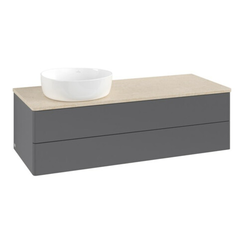 V&B Waschtischunterschrank ohne Frontstruktur, mit Beleuchtung Antao 120x36x50cm, WBP botti., Anthrac. m Lac