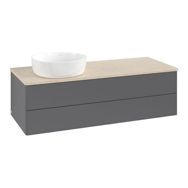 V&B Waschtischunterschrank ohne Frontstruktur, mit Beleuchtung Antao 120x36x50cm, WBP botti., Anthrac. m Lac