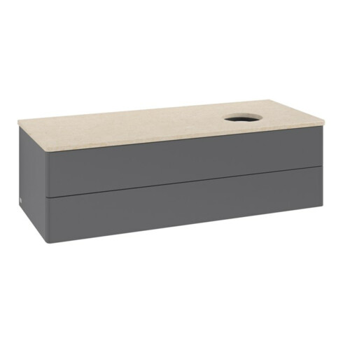 V&B Waschtischunterschrank ohne Frontstruktur, mit Beleuchtung Antao 120x36x50cm, WBP botti., Anthrac. m Lac