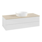 V&B Waschtischunterschrank ohne Frontstruktur, mit Beleuchtung Antao 120x36x50cm, WBP botti., glo wh. Lac
