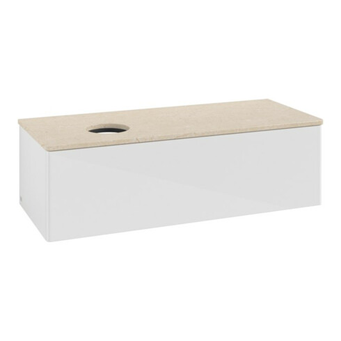 V&B Waschtischunterschrank ohne Frontstruktur, mit Beleuchtung Antao 120x36x50cm, WBP botti., glo wh. Lac