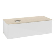 V&B Waschtischunterschrank ohne Frontstruktur, mit Beleuchtung Antao 120x36x50cm, WBP botti., glo wh. Lac