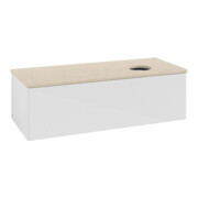 V&B Waschtischunterschrank ohne Frontstruktur, mit Beleuchtung Antao 120x36x50cm, WBP botti., glo wh. Lac