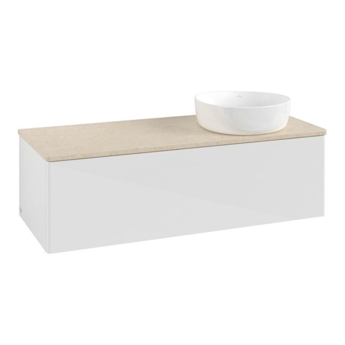 V&B Waschtischunterschrank ohne Frontstruktur, mit Beleuchtung Antao 120x36x50cm, WBP botti., glo wh. Lac