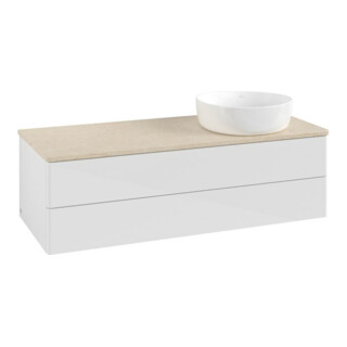 V&B Waschtischunterschrank ohne Frontstruktur, mit Beleuchtung Antao 120x36x50cm, WBP botti., glo wh. Lac