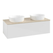 V&B Waschtischunterschrank ohne Frontstruktur, mit Beleuchtung Antao 120x36x50cm, WBP botti., glo wh. Lac