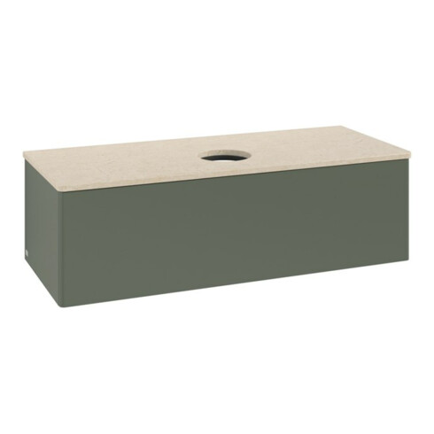 V&B Waschtischunterschrank ohne Frontstruktur, mit Beleuchtung Antao 120x36x50cm, WBP botti., lea gre. m Lac