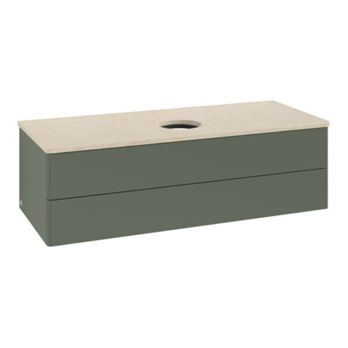 V&B Waschtischunterschrank ohne Frontstruktur, mit Beleuchtung Antao 120x36x50cm, WBP botti., lea gre. m Lac