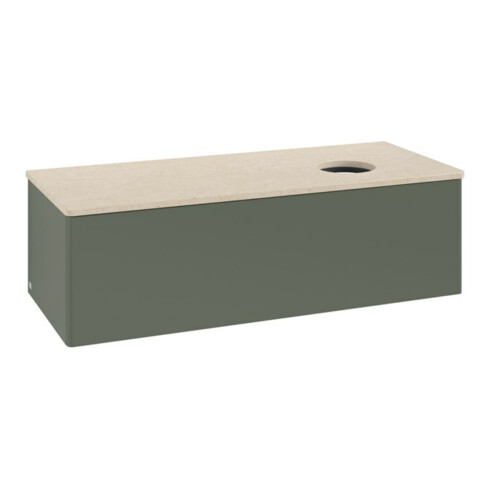 V&B Waschtischunterschrank ohne Frontstruktur, mit Beleuchtung Antao 120x36x50cm, WBP botti., lea gre. m Lac