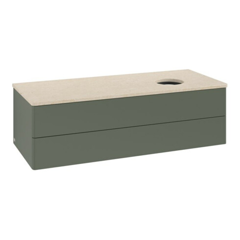 V&B Waschtischunterschrank ohne Frontstruktur, mit Beleuchtung Antao 120x36x50cm, WBP botti., lea gre. m Lac