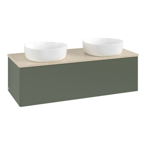 V&B Waschtischunterschrank ohne Frontstruktur, mit Beleuchtung Antao 120x36x50cm, WBP botti., lea gre. m Lac