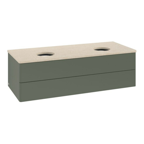 V&B Waschtischunterschrank ohne Frontstruktur, mit Beleuchtung Antao 120x36x50cm, WBP botti., lea gre. m Lac