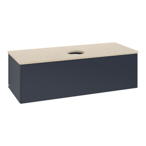 V&B Waschtischunterschrank ohne Frontstruktur, mit Beleuchtung Antao 120x36x50cm, WBP botti., md bl. m Lac