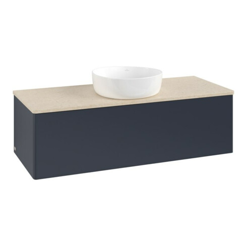 V&B Waschtischunterschrank ohne Frontstruktur, mit Beleuchtung Antao 120x36x50cm, WBP botti., md bl. m Lac
