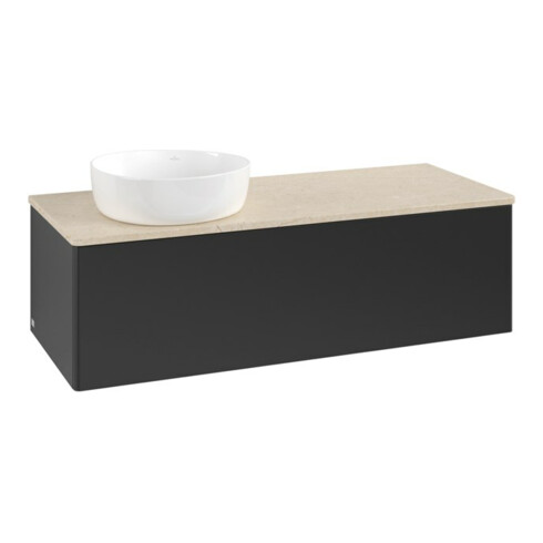 V&B Waschtischunterschrank ohne Frontstruktur, mit Beleuchtung Antao 120x36x50cm, WBP-farbe botti., bla m Lac
