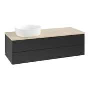 V&B Waschtischunterschrank ohne Frontstruktur, mit Beleuchtung Antao 120x36x50cm, WBP-farbe botti., bla m Lac