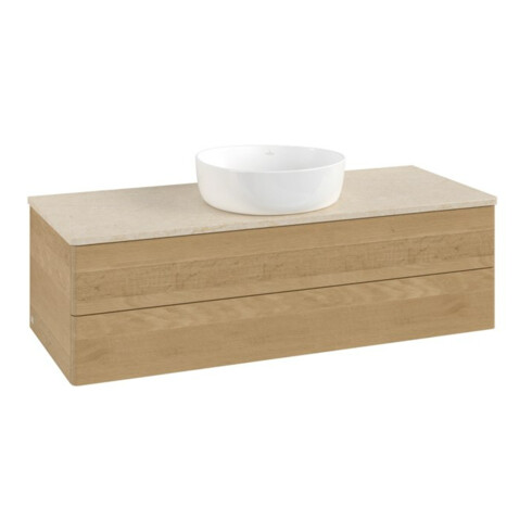 V&B Waschtischunterschrank ohne Frontstruktur, mit Beleuchtung Antao 120x36x50cm, WBP-farbe botti., honey oak