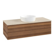 V&B Waschtischunterschrank ohne Frontstruktur, mit Beleuchtung Antao 120x36x50cm, WBP-farbe botti., w. walnut