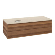 V&B Waschtischunterschrank ohne Frontstruktur, mit Beleuchtung Antao 120x36x50cm, WBP-farbe botti., w. walnut