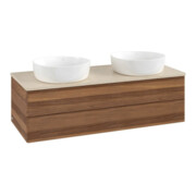 V&B Waschtischunterschrank ohne Frontstruktur, mit Beleuchtung Antao 120x36x50cm, WBP-farbe botti., w. walnut