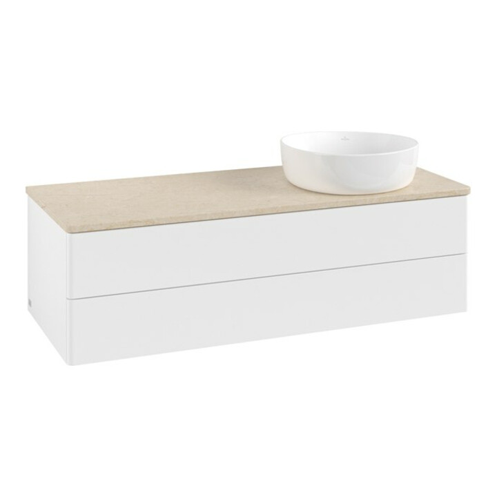 V&B Waschtischunterschrank ohne Frontstruktur, mit Beleuchtung Antao 120x36x50cm, WBP-farbe botti., wh. m Lac