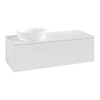 V&B Waschtischunterschrank ohne Frontstruktur, mit Beleuchtung Antao 120x36x50cm, WBP-farbe Lac, glo wh. Lac