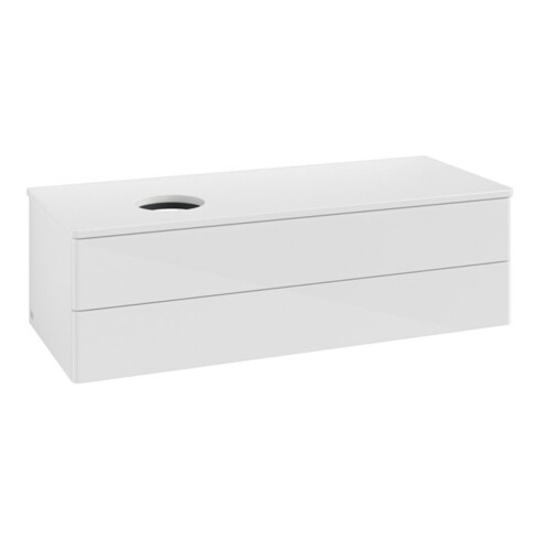 V&B Waschtischunterschrank ohne Frontstruktur, mit Beleuchtung Antao 120x36x50cm, WBP-farbe Lac, glo wh. Lac