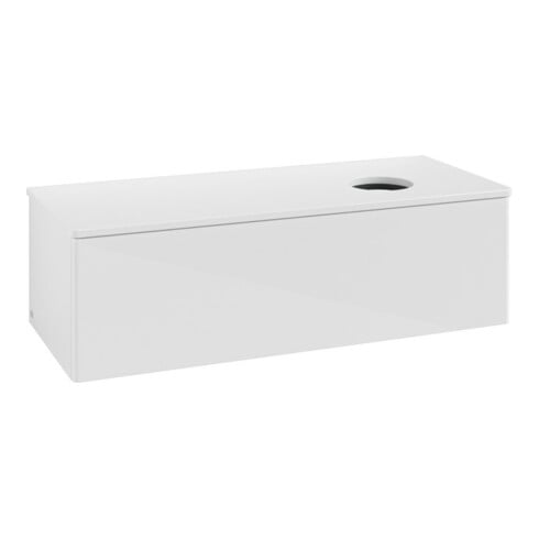 V&B Waschtischunterschrank ohne Frontstruktur, mit Beleuchtung Antao 120x36x50cm, WBP-farbe Lac, glo wh. Lac