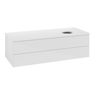 V&B Waschtischunterschrank ohne Frontstruktur, mit Beleuchtung Antao 120x36x50cm, WBP-farbe Lac, glo wh. Lac