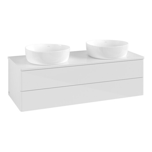 V&B Waschtischunterschrank ohne Frontstruktur, mit Beleuchtung Antao 120x36x50cm, WBP-farbe Lac, glo wh. Lac