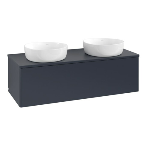 V&B Waschtischunterschrank ohne Frontstruktur, mit Beleuchtung Antao 120x36x50cm, WBP-farbe Lac, md bl. m Lac