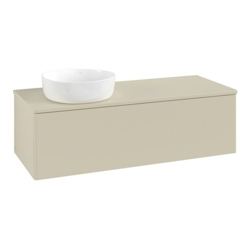 V&B Waschtischunterschrank ohne Frontstruktur, mit Beleuchtung Antao 120x36x50cm, WBP-farbe Lac, si Gr m Lac