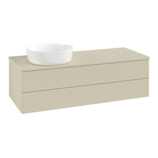V&B Waschtischunterschrank ohne Frontstruktur, mit Beleuchtung Antao 120x36x50cm, WBP-farbe Lac, si Gr m Lac