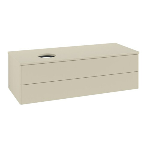 V&B Waschtischunterschrank ohne Frontstruktur, mit Beleuchtung Antao 120x36x50cm, WBP-farbe Lac, si Gr m Lac