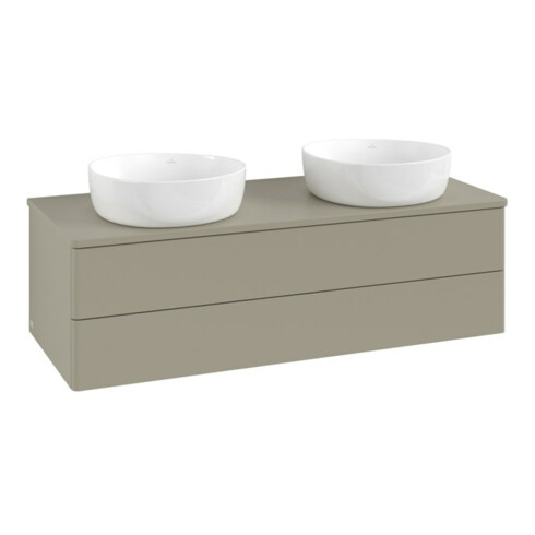 V&B Waschtischunterschrank ohne Frontstruktur, mit Beleuchtung Antao 120x36x50cm, WBP-farbe Lac, st. Gr m Lac