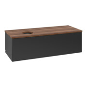 V&B Waschtischunterschrank ohne Frontstruktur, mit Beleuchtung Antao 120x36x50cm, WBP-farbe w. wal, bla m Lac