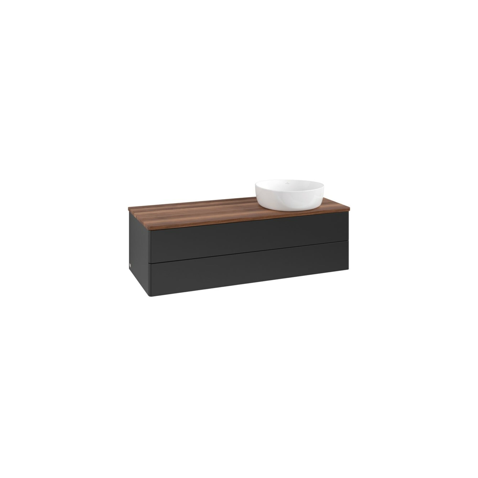 V&B Waschtischunterschrank ohne Frontstruktur, mit Beleuchtung Antao 120x36x50cm, WBP-farbe w. wal, bla m Lac ; Villeroy & Boch