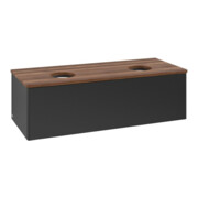 V&B Waschtischunterschrank ohne Frontstruktur, mit Beleuchtung Antao 120x36x50cm, WBP-farbe w. wal, bla m Lac